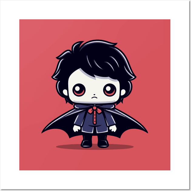 Kid Vampire Halloween Character Wall Art by Mad Swell Designs